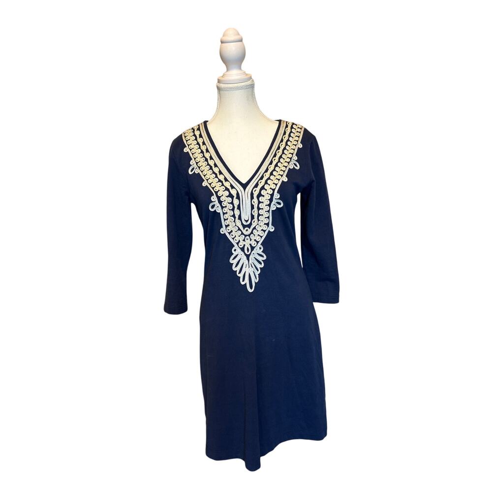 Lillly Pulitzer | Navy/White 3/4 Sleeve Clarkson Shirt Dress | Small